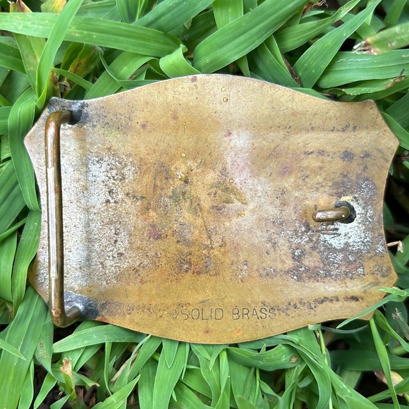 SOLID BRASS BOOTS BELT BUCKLE - Picture 9 of 10